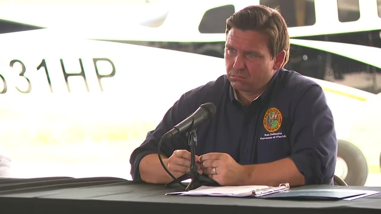 Gov. Ron DeSantis speaks about southern border security in Texas, July 17, 2021