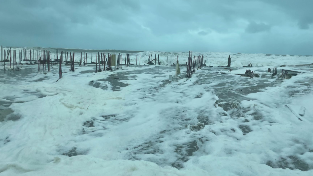 Storm surge breached parts of MacArthur Blvd on Hutchinson Island