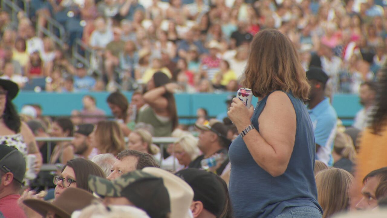 Excited Fans at a Country Music Concert