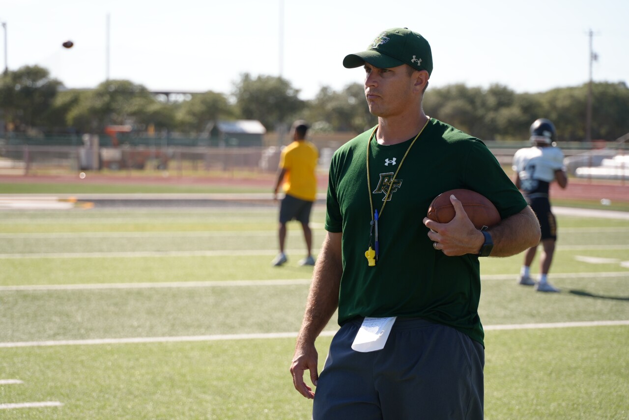 Rockport-Fulton football head coach Eric Soza