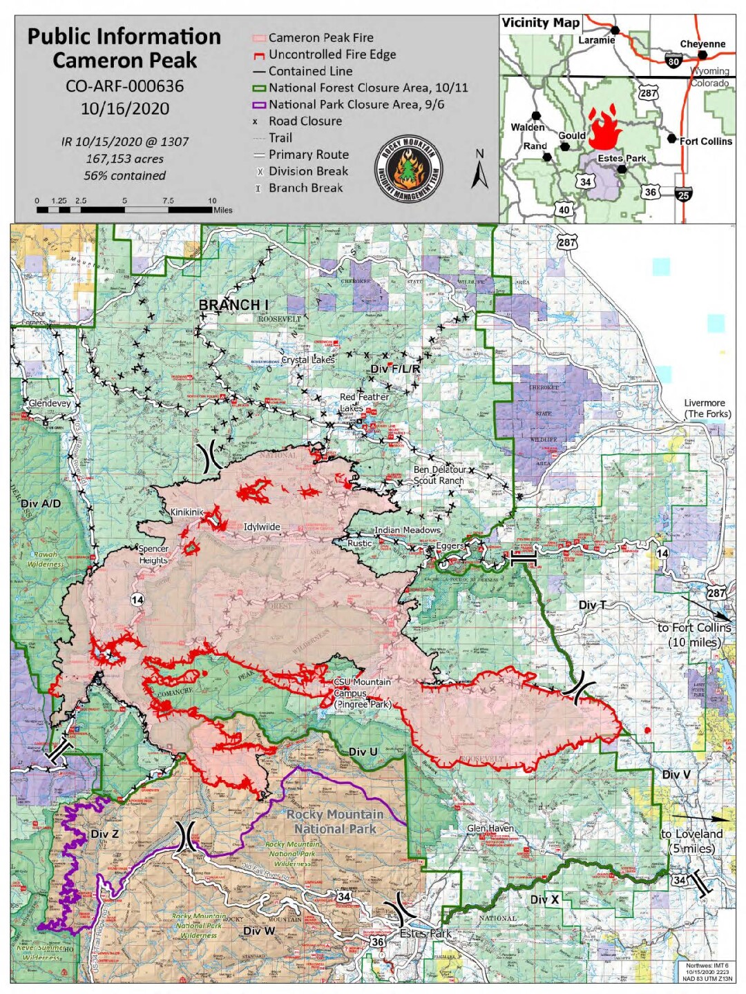Cameron Peak Fire map_Oct 16 2020