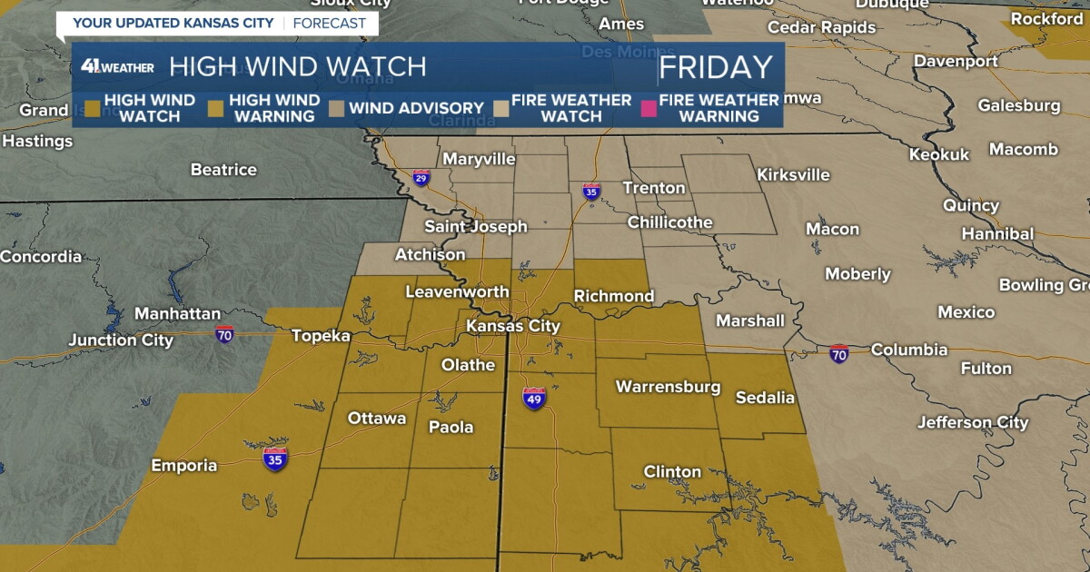 High Wind Watch and Fire Weather Watch issued for Friday morning in the ...