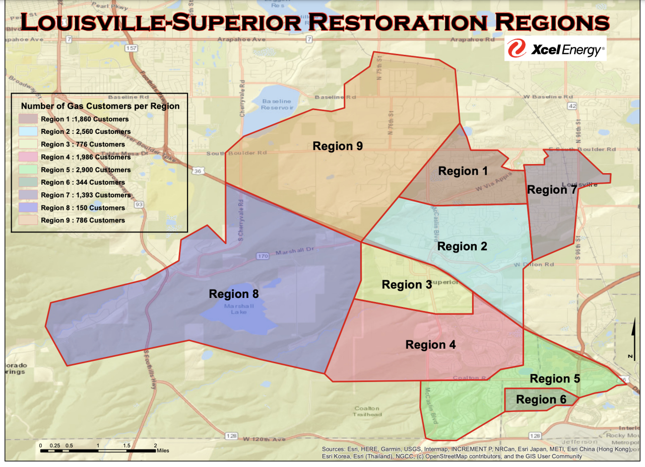 xcel marshall fire region map