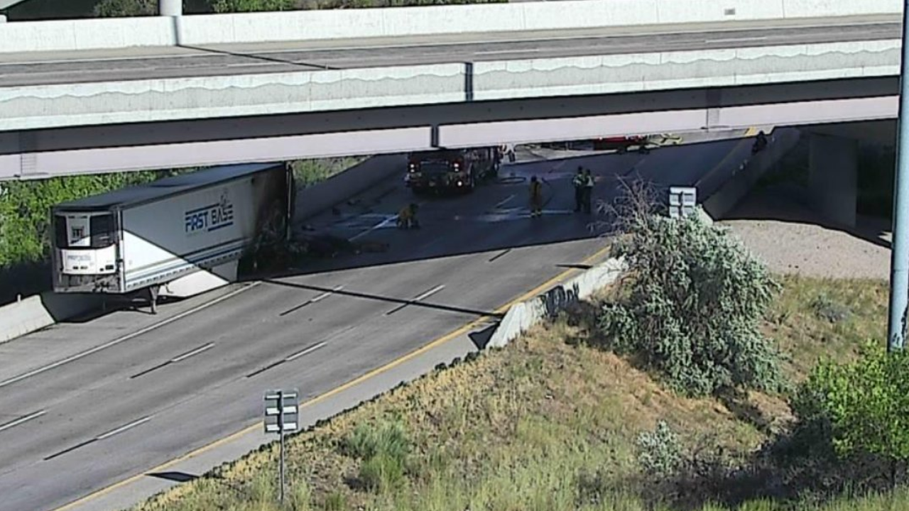 Trailer fire closes Interstate 80 ramp to northbound Interstate 15 in South Salt Lake