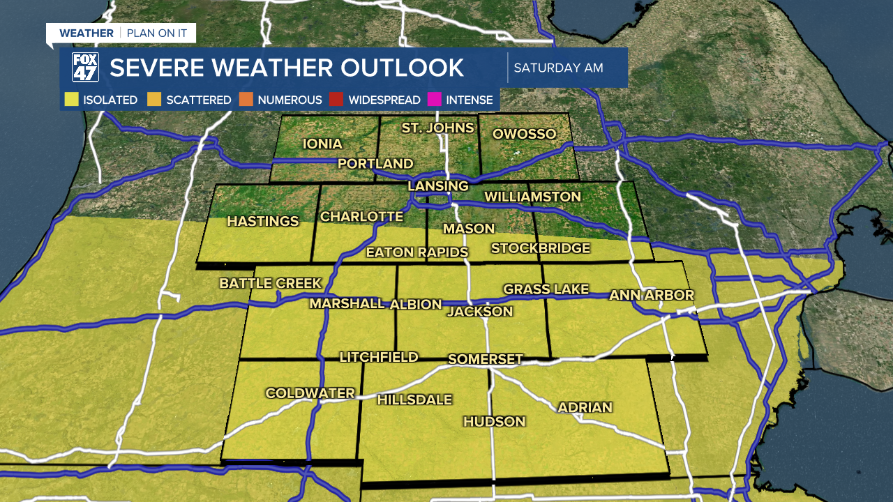 Marginal risk for severe storms Saturday in our neighborhoods