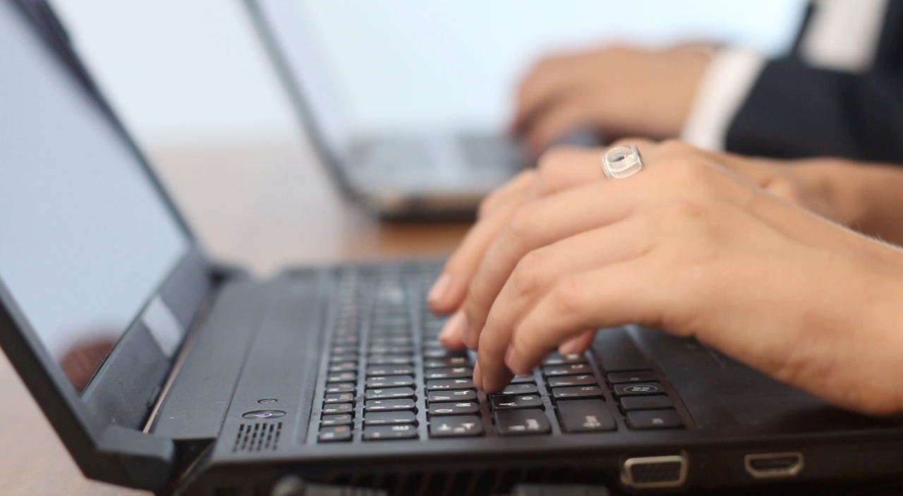 Laptop typing
