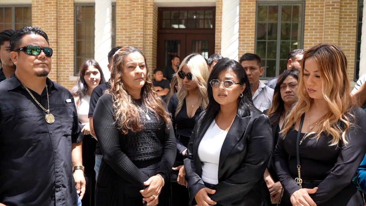 Selina Barron and Eduardo Escobedo's family outside the courthouse