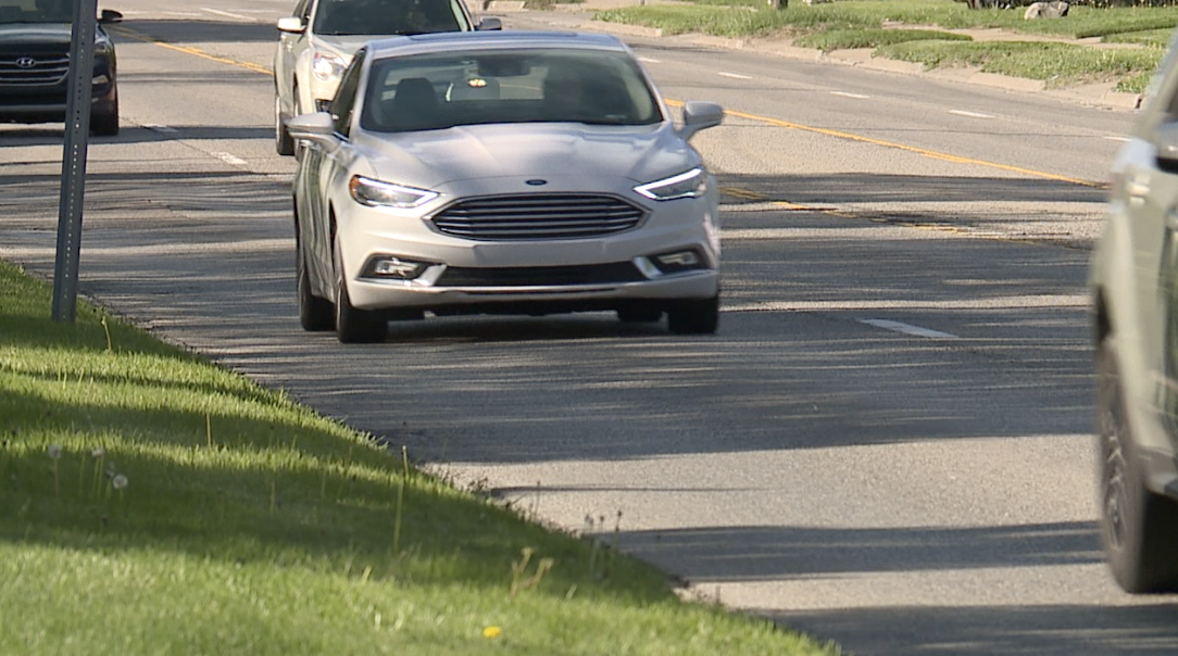 Traffic on Greenfield Road near 11 Mile, near the center