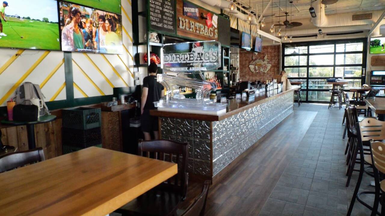 Images may feature crews putting the final stages of completion at the bar as the grand opening is August 16.