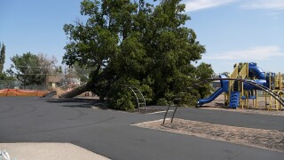 Miles City elementary school playground damaged during storm 