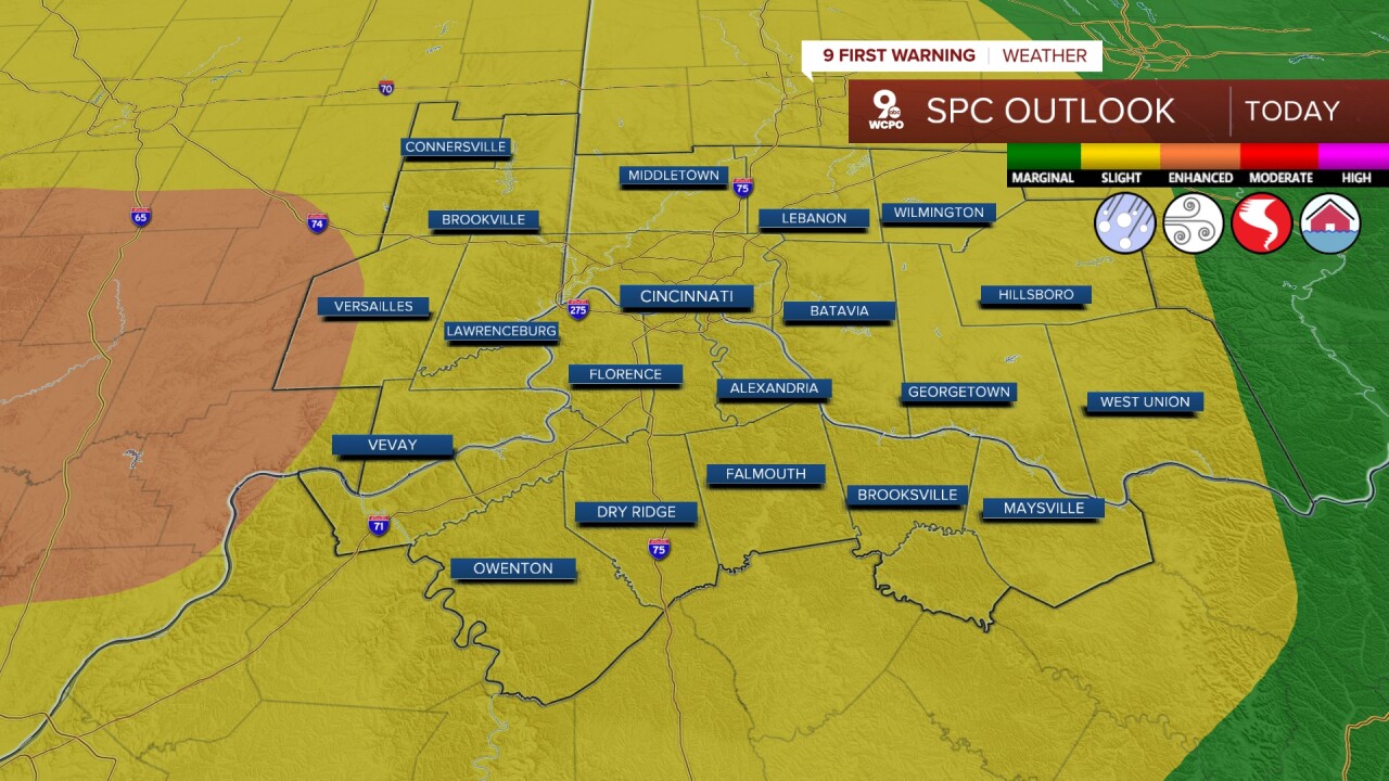 Updated severe weather risk map from the SPC