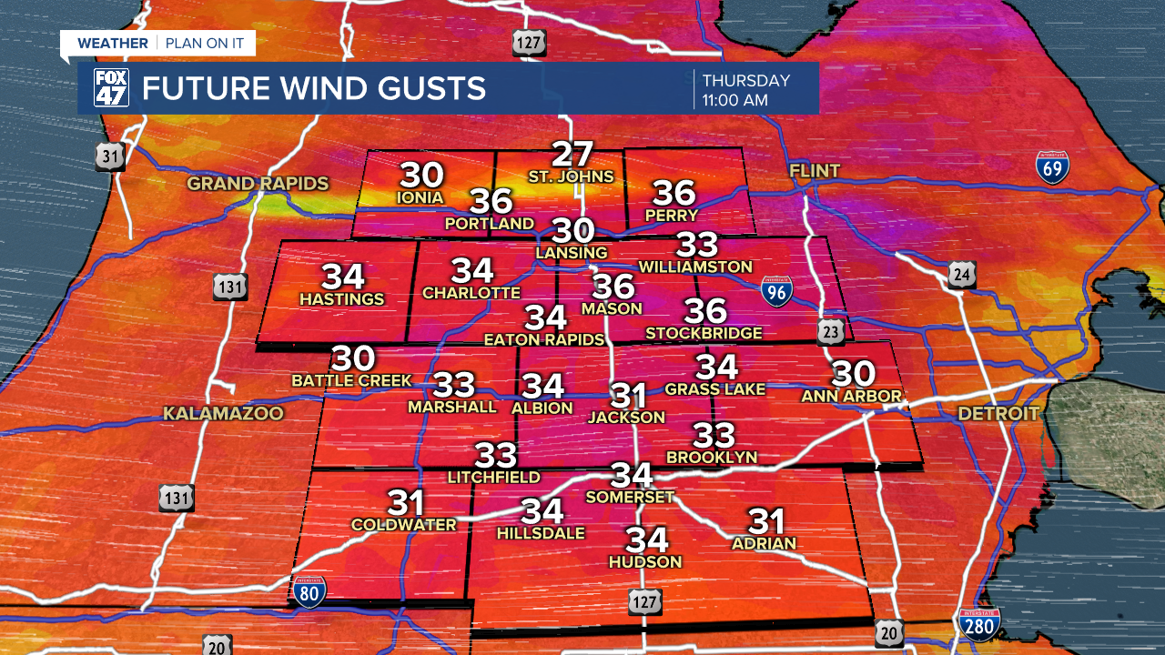 Winds could exceed 40 mph today which will help drop our feels like temperatures as well as bring travel hazards such as blowing snow