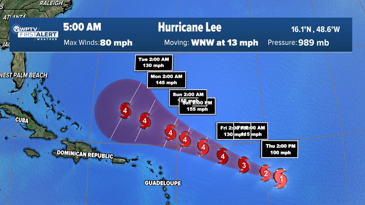 Hurricane Lee Path 2025