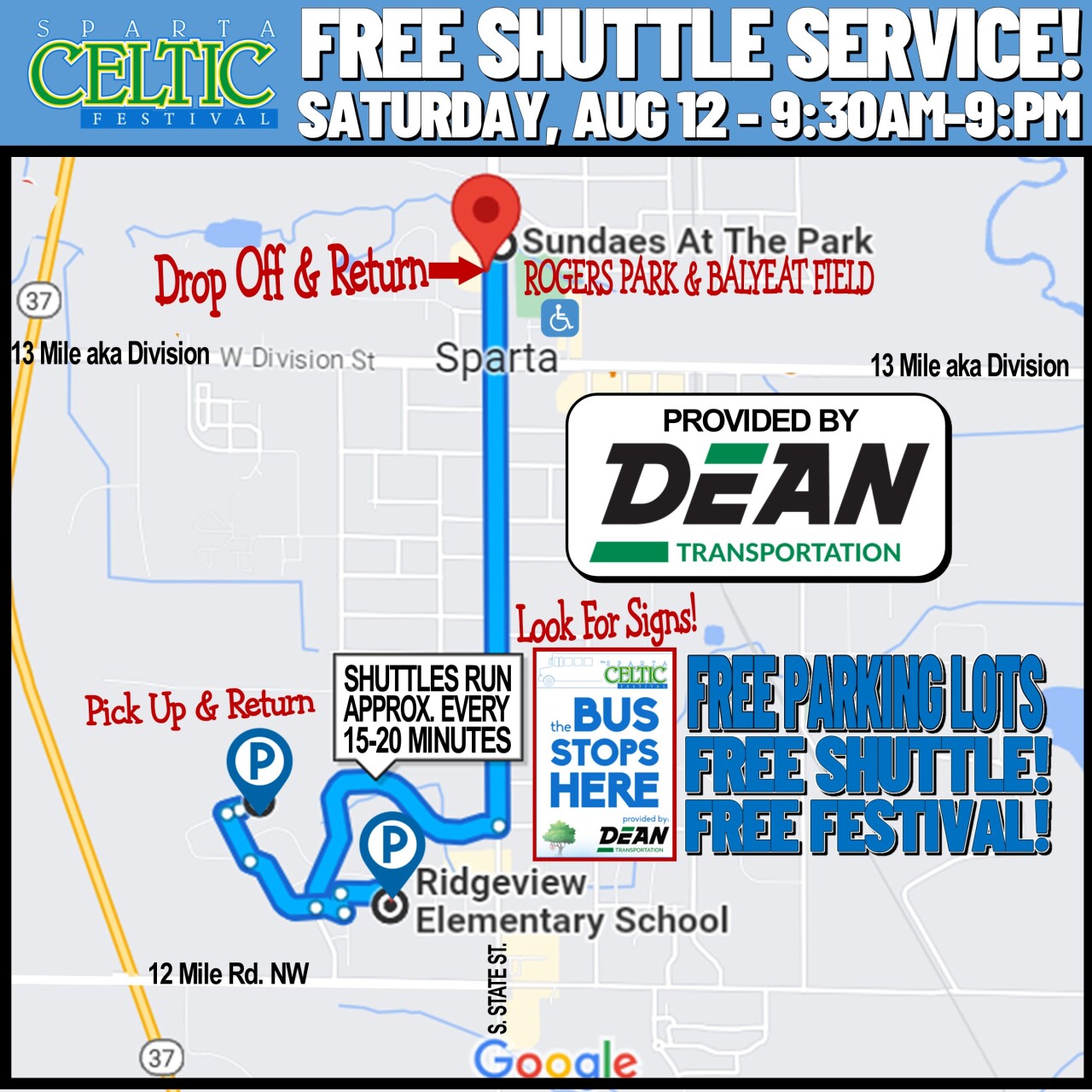 Free shuttle map