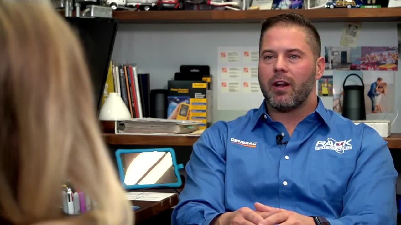 Jesse Rack, owner of Rack Electric, says he wanted to make things right for Energized Electric customers left without generators