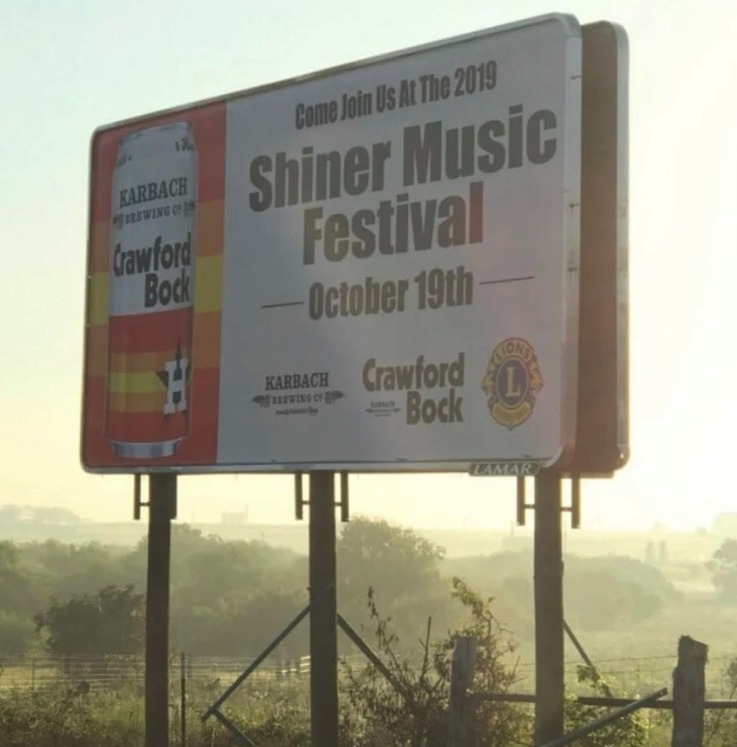 Shiner billboards from Karbach Brewing Co.