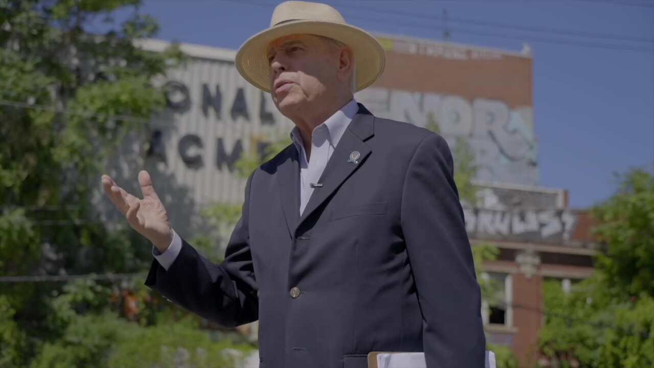 Cleveland City Councilman Mike Polensek talks about the blighted National Acme factory at the edge of the Glenville and Collinwood neighborhoods.