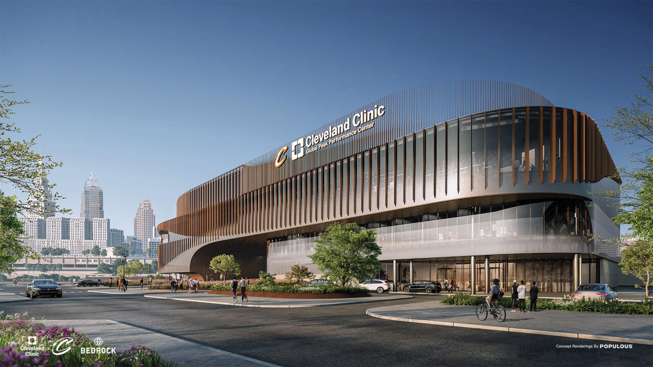 A rendering of the Cleveland Clinic Global Peak Performance Center.