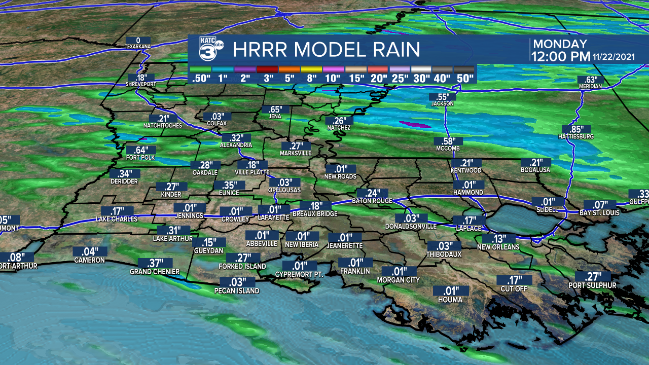 Extended HRRR Accumulation Acadiana.png