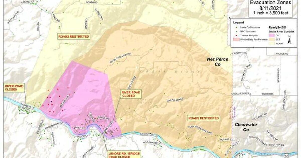 Wildfire Forces Evacuation Of Small North Central Idaho Town Sharps Idaho Fires Map 2022