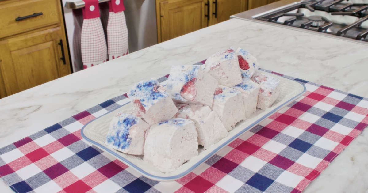 These homemade marshmallows add patriotic twist to Fourth of July treats