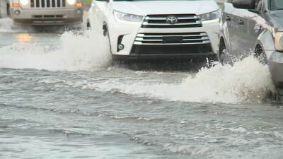 Flooding on a road in Port St. Lucie