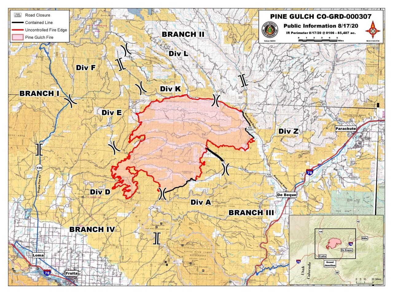 Pine Gulch Fire August 17 2020 update