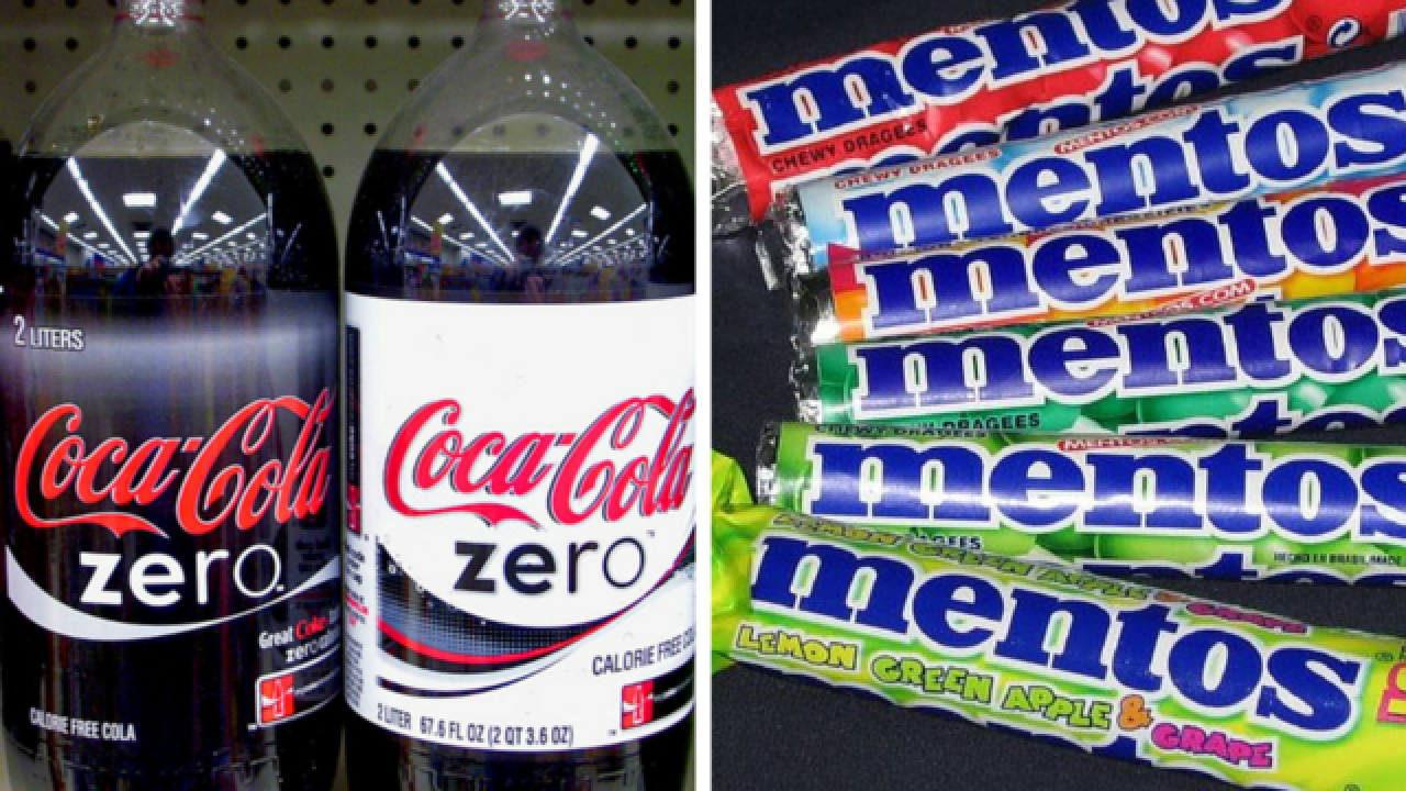 Video Man Coats Body In Mentos Enters Coke Zero Tub