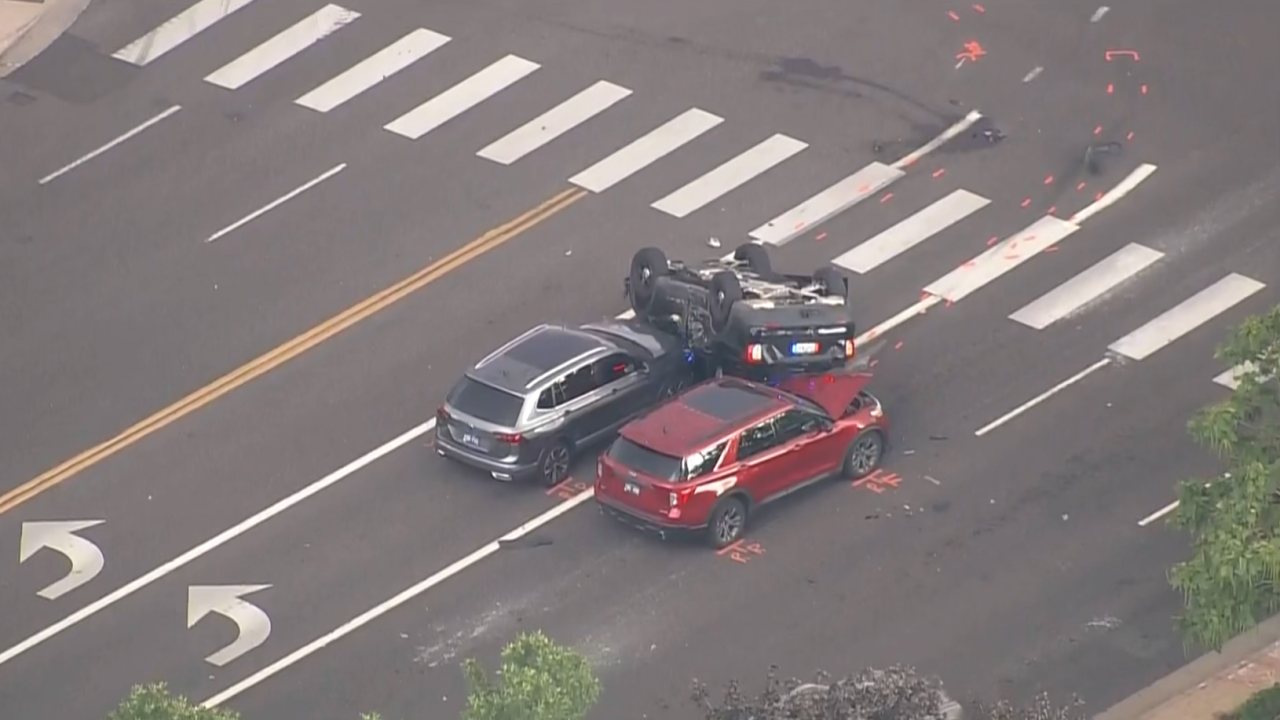 Aurora PD Patrol Vehicle Flipped 