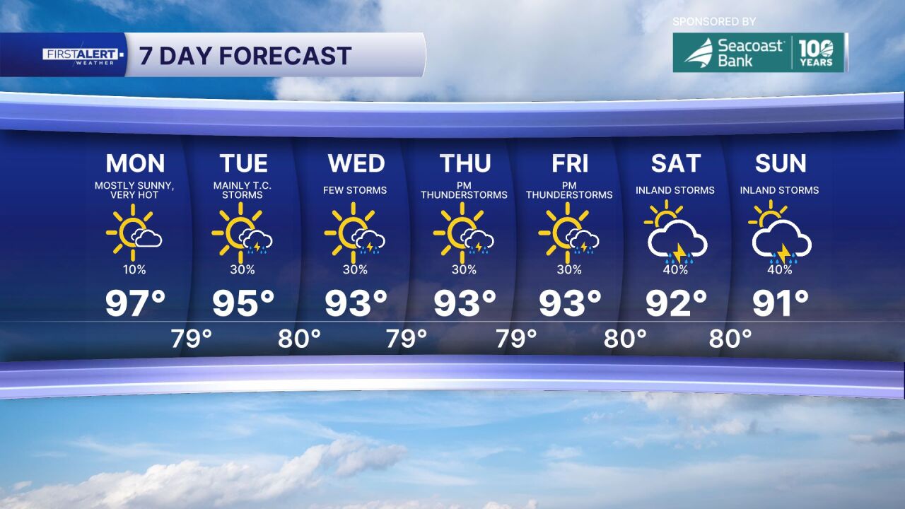 7-day forecast Aug. 17, 2026
