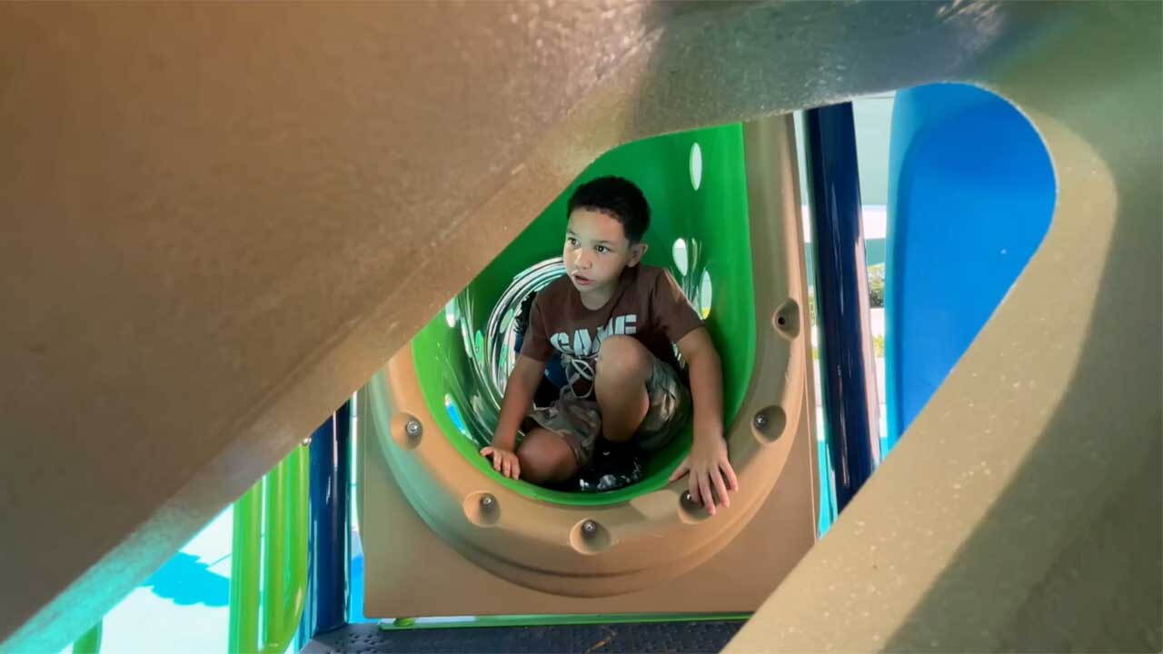 A new playground designed for children on the autism spectrum opened Oct. 13, 2026, at Connections Education Center in West Palm Beach. 