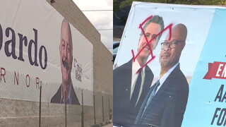 Campaign sign graffiti