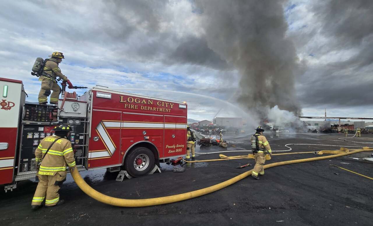 Logan Car Pile Fire