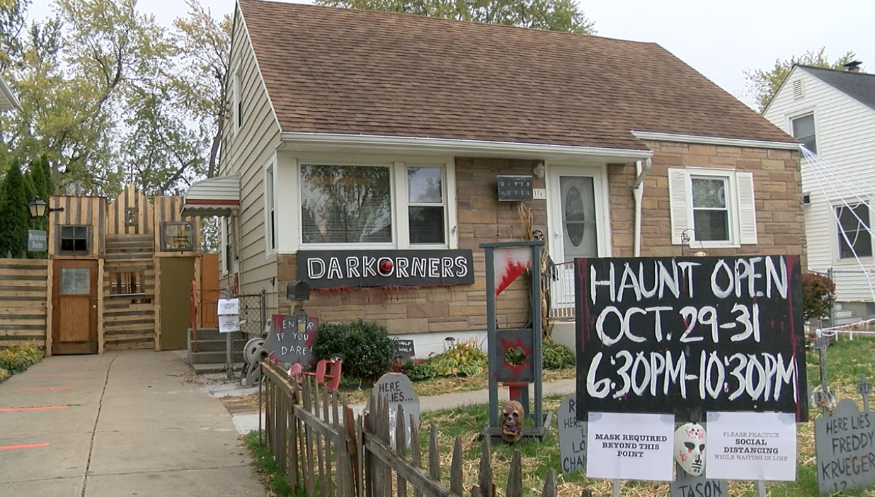 Building the haunted house took over a month