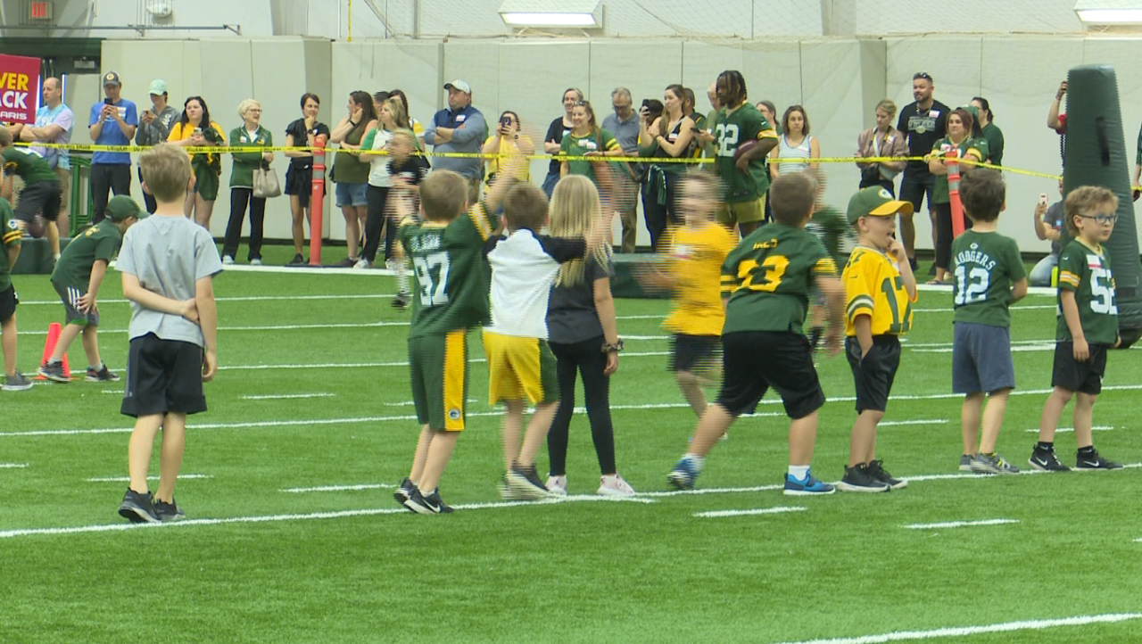 23rd Annual Junior Power Pack Kids Clinic: Packers players coach children on football skills