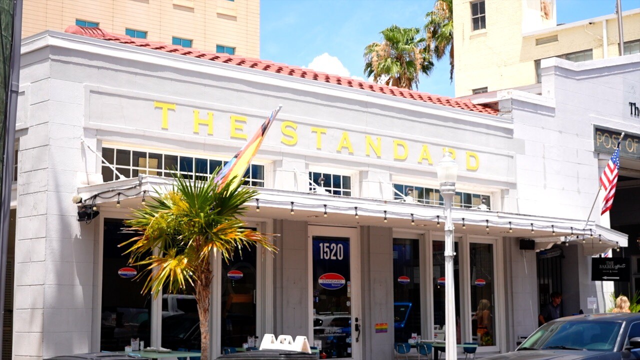 'The Standard' restaurant exterior. 