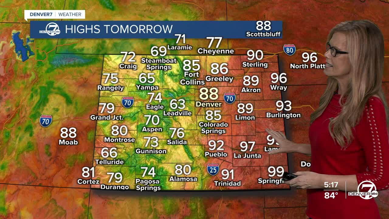 Highs on Sunday