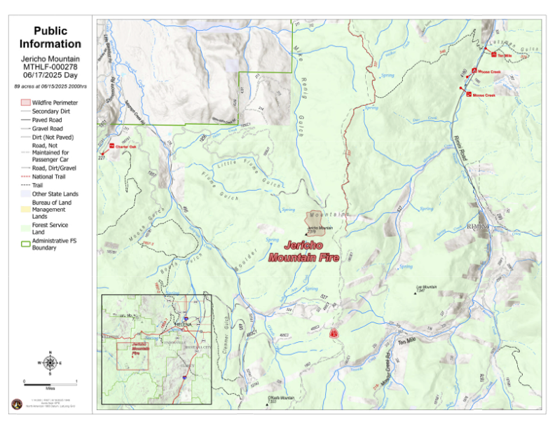 Jericho Mountain Fire Map