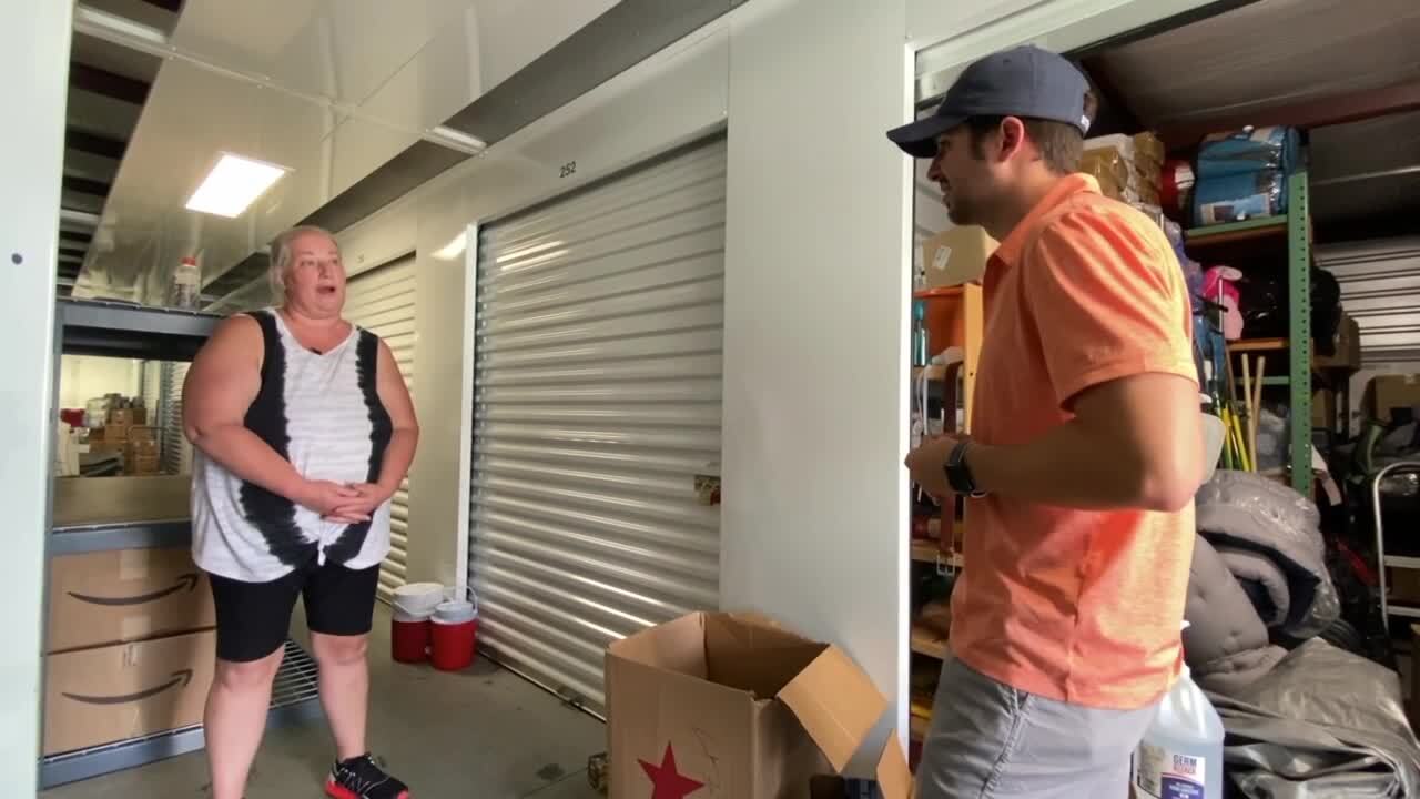 Traci Byrd-Eagles, a volunteer with the nonprofit Blessing Warriors RVA, and reporter Tyler Layne.