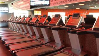 Treadmills in the Orangetheory Fitness studio in Bakersfield.