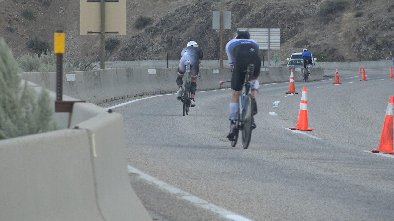 riders cruise downhill from the dam. A police officer clocked a rider at 48 miles-per-hour