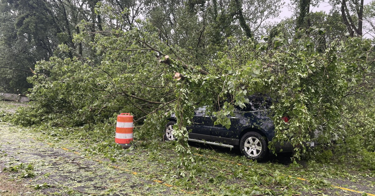 Tornado-warned storms leave damage across central Indiana