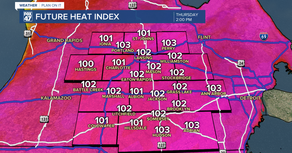 Extreme heat settles over Mid-Michigan on Thursday