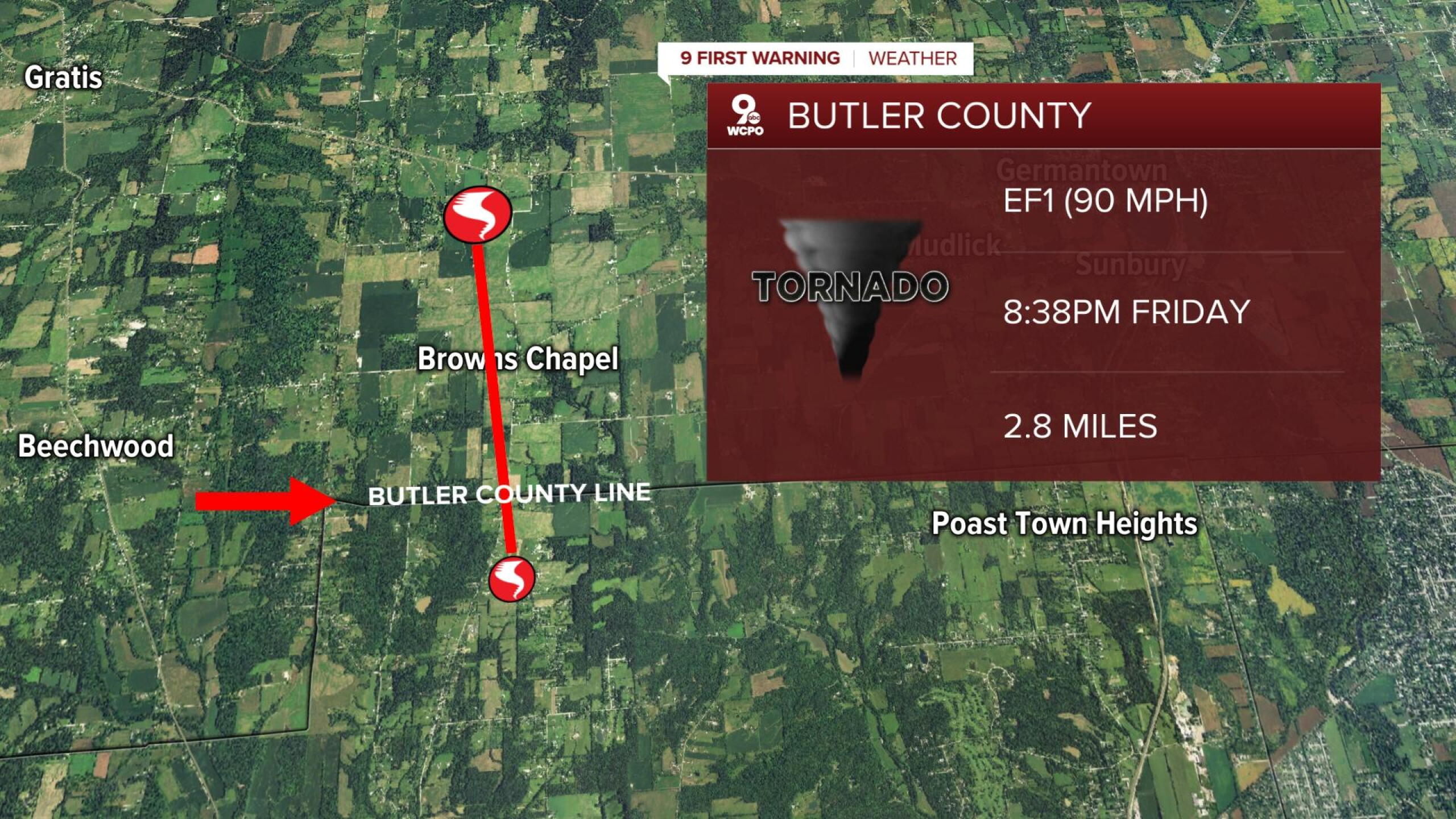 NWS confirms four tornadoes from Friday night's storms