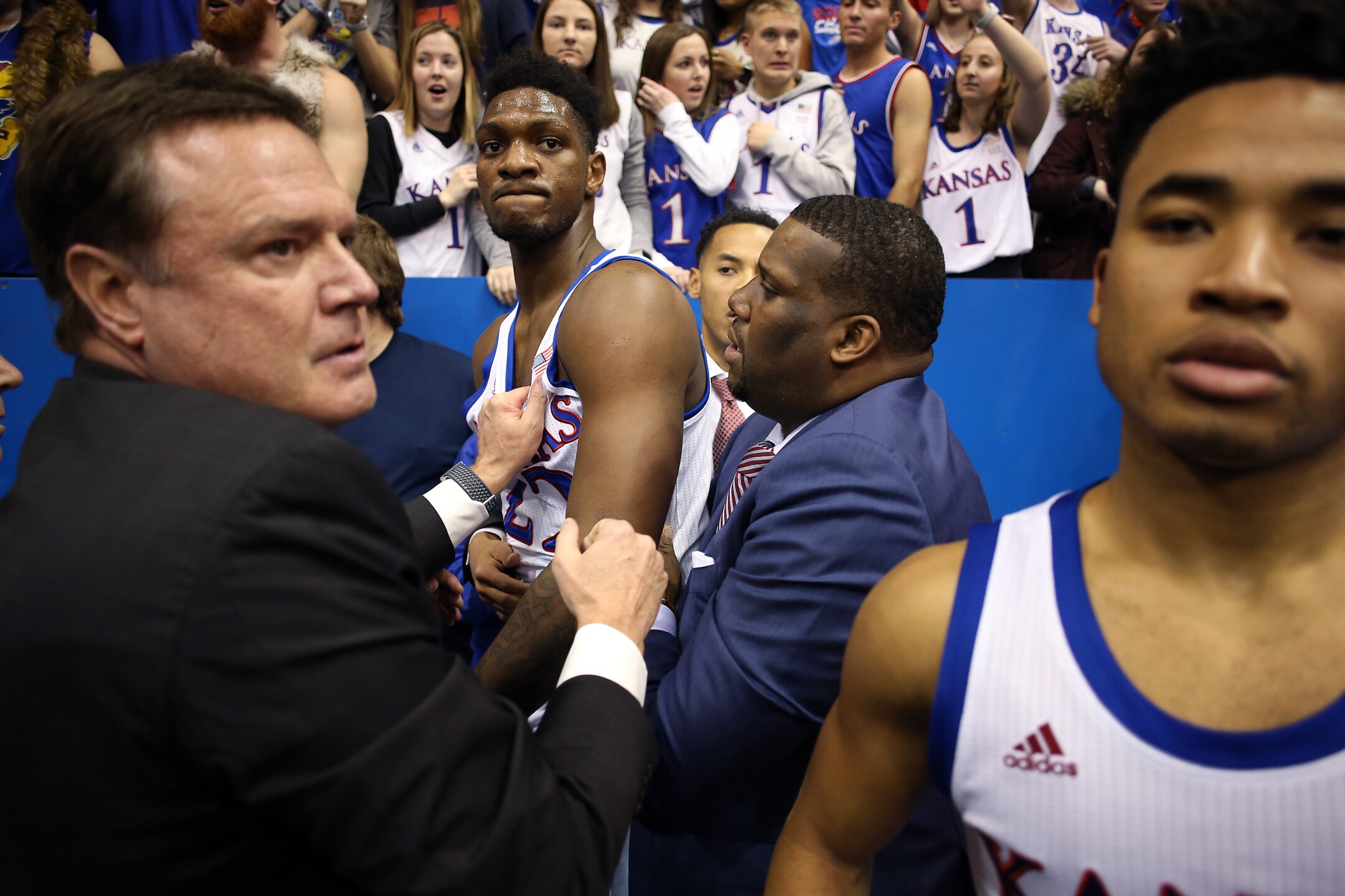 PHOTOS Fight breaks out at end of KU vs KState basketball game