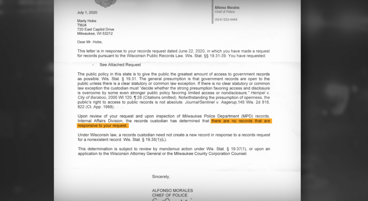 MPD Duty to Intervene records request