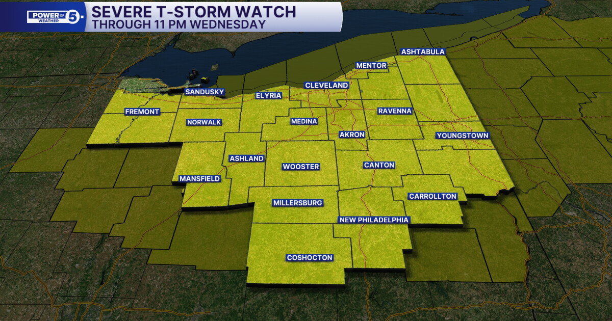 Severe Thunderstorm Watch in place for all of Northeast Ohio