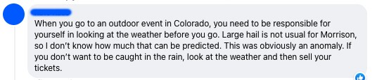 Red Rocks hail_Facebook responses 1