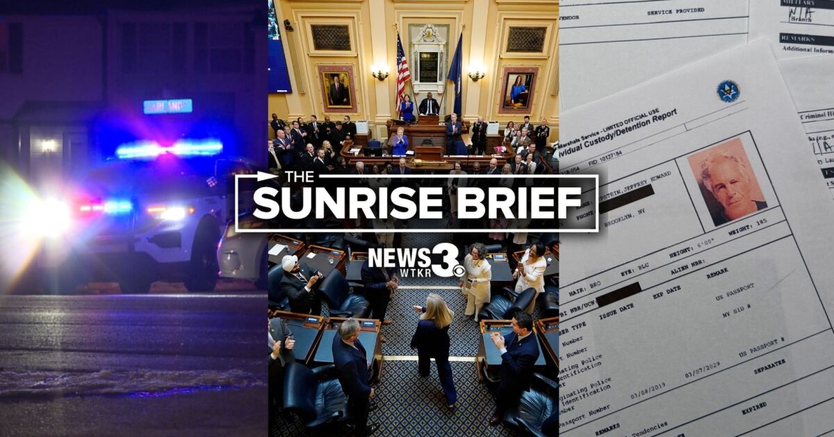 Human trafficking investigation, Virginia redistricting, Epstein files update