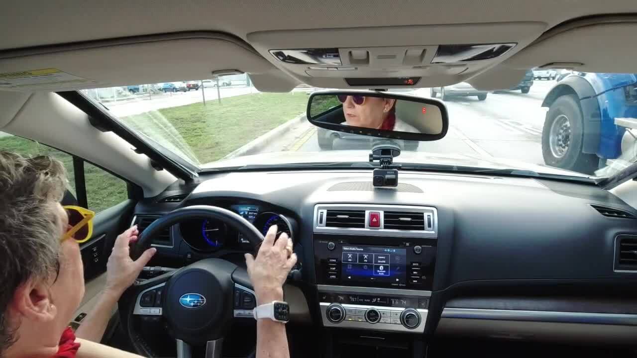 Alyce Carrelli stuck in downtown West Palm Beach traffic